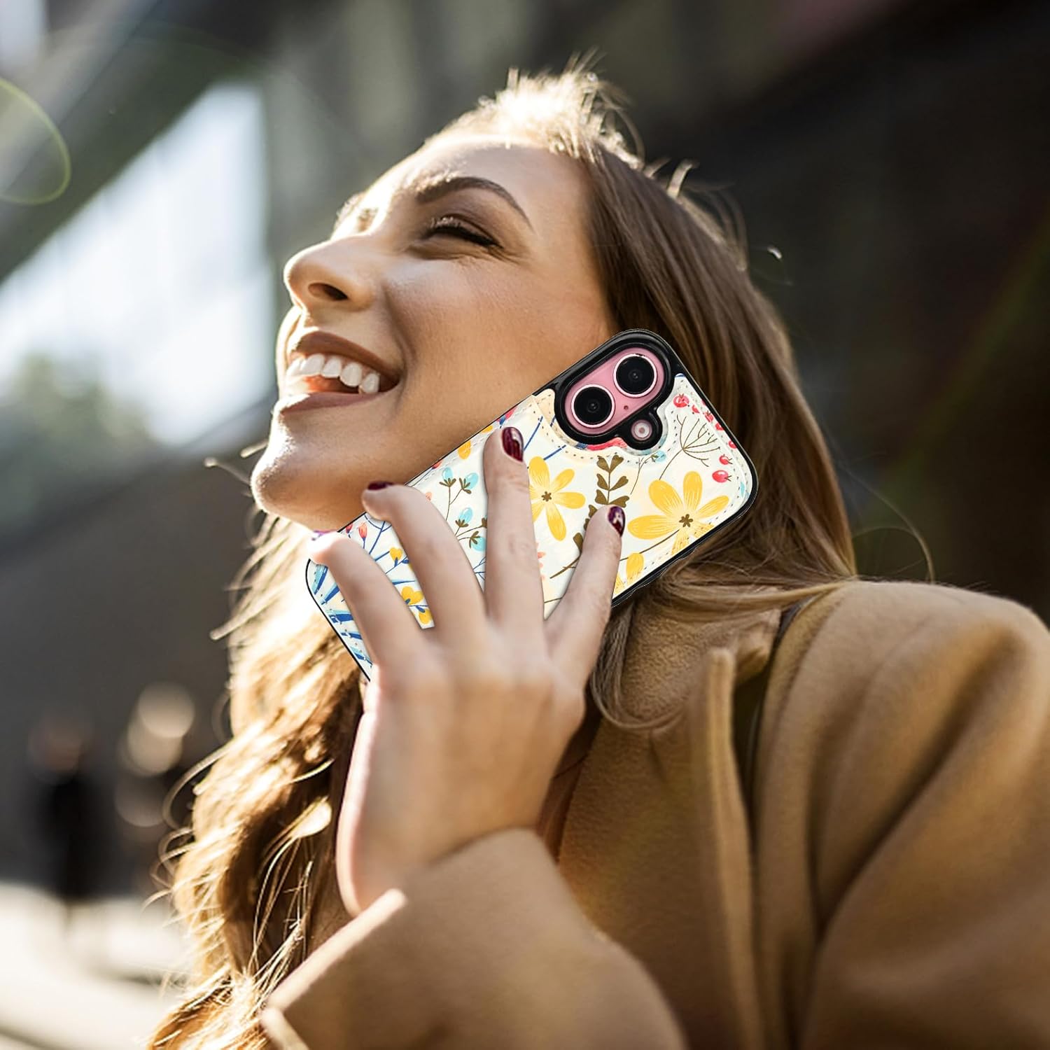 HAOPINSH for iPhone 16 Wallet Case with Card Holder, Floral Flower Pattern Back Flip Folio PU Leather Kickstand Card Slots Case for Women Girls, Double Magnetic Clasp Shockproof Cover 6.1" - Image 6