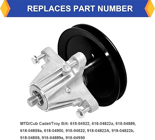 Miniatura 4 de (2 unidades) 918-04822A - El conjunto de husillo de cubierta reemplaza Craftsman CubCadet MTD 918-04822B 918-04822 618-04822 918-04889 para