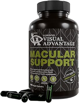 Visual Advantage Macular Support Formula for Eye Health - 180 Count - Based on the AREDS 2 Study - for Age Related Macular Eye Health AMD - Eye Vitamins