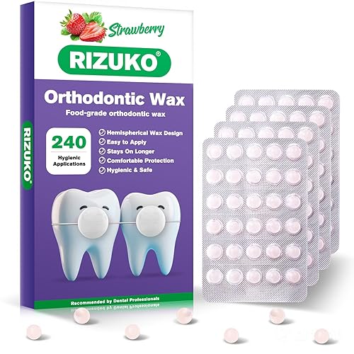 Orthodontic Wax for Braces (240 Dots) - Strawberry Scented Microcrystalline