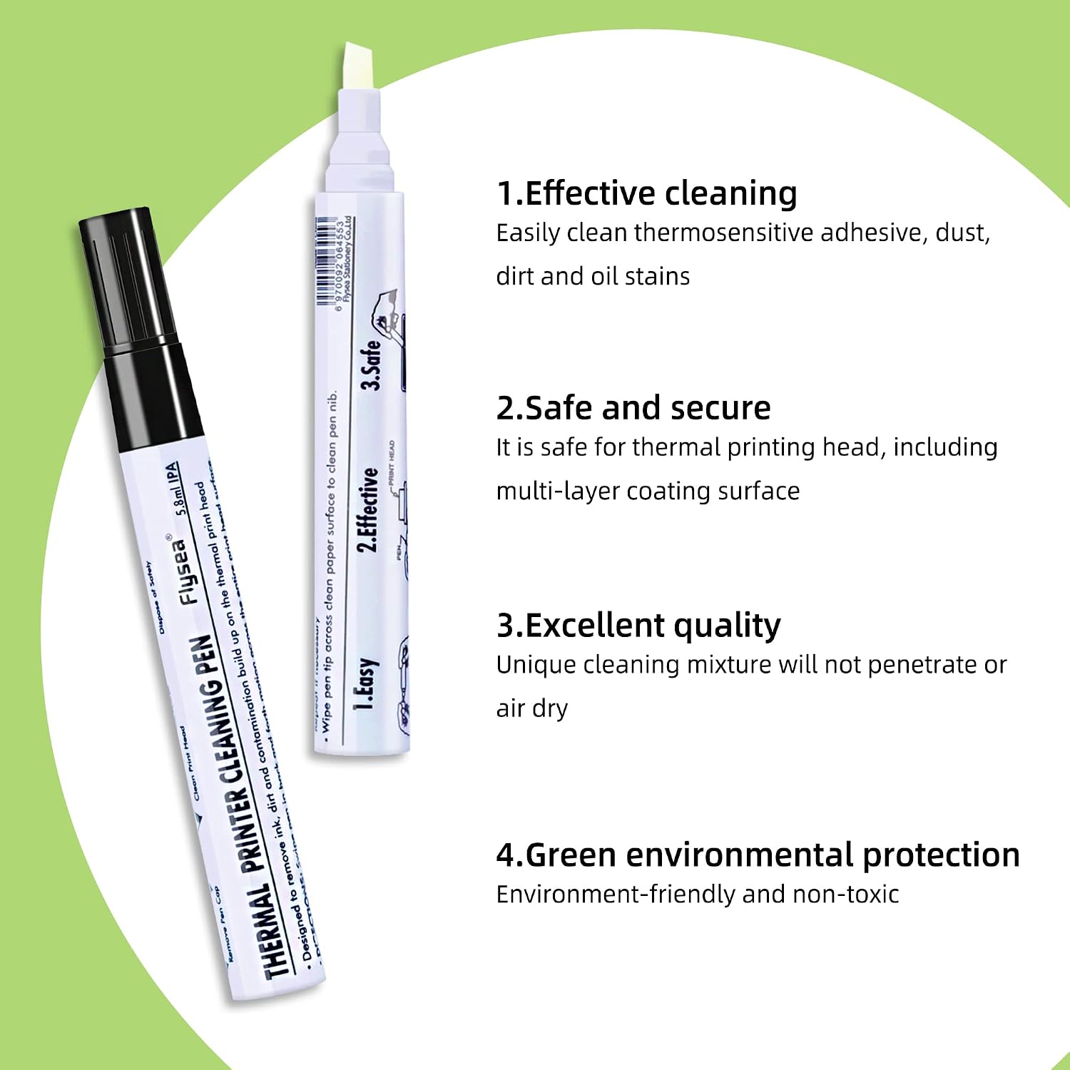 Thermal Printer Printhead Cleaning Pen for Thermal Receipt Shipping Label POS Card Printer Cleaner 4pcs