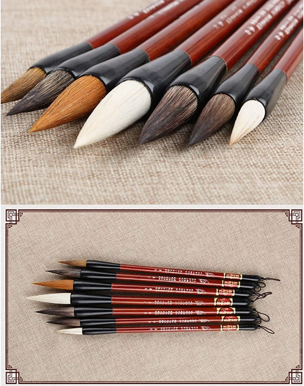 Chinese Calligraphy Writing sumi with roll-up Brush Japanese Brush Painting kit Chinese Brush, Writing Brush for Professional Calligraphy Kanji Japanese Drawing for Beginner