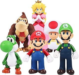 6pcs/Set Mario Figures Toys - Mario & Luigi Figurines – Yoshi & Mario Bros Action Figures Mario PVC Toy Figures