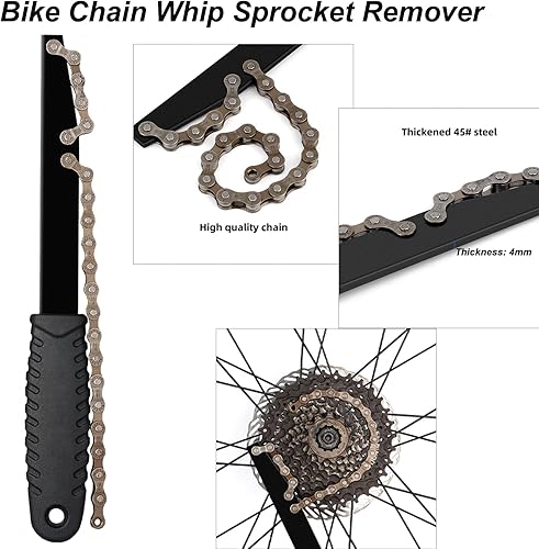 Miniatura 4 de Oumers Herramienta de látigo de cadena de bicicleta, herramienta de extracción de casete de ciclo, herramienta de extracción de piñón de bicicleta,