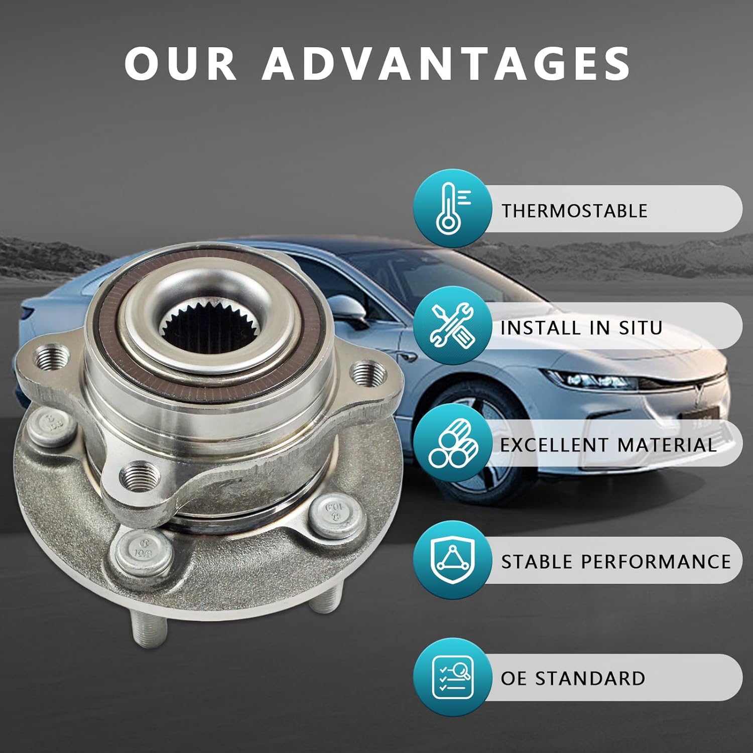 512498 Wheel Bearing Hub Assembly for Ford Fusion Police Responder Hybrid SSV Plug-in Hybrid 2013 2014 2015 2016 2017 2018 2019 2020, Lincoln MKZ 2013-2016 Front or Rear (2PCS)