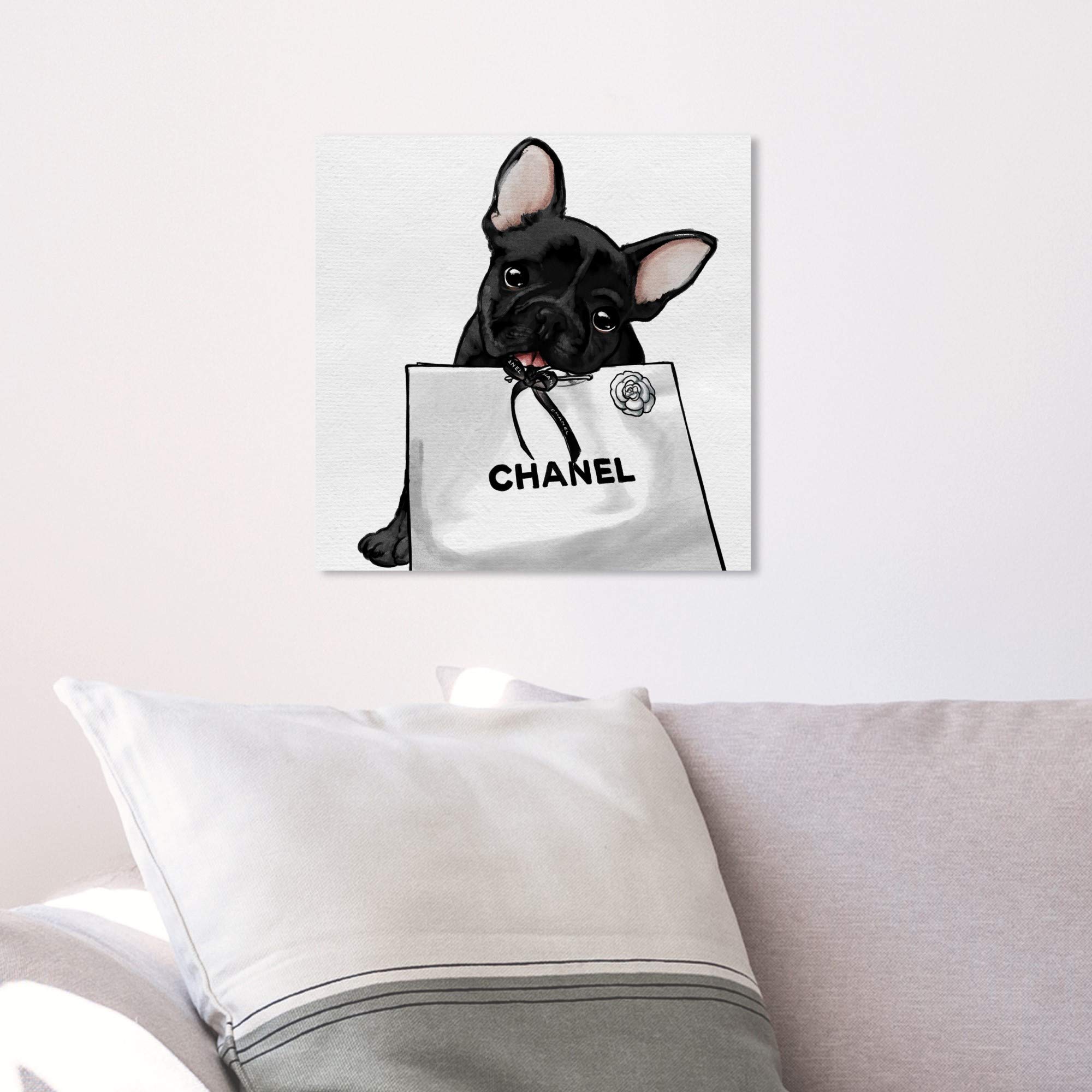 Amazon.com: Oliver Gal 'Frenchie Glam White Bag' The Dogs and