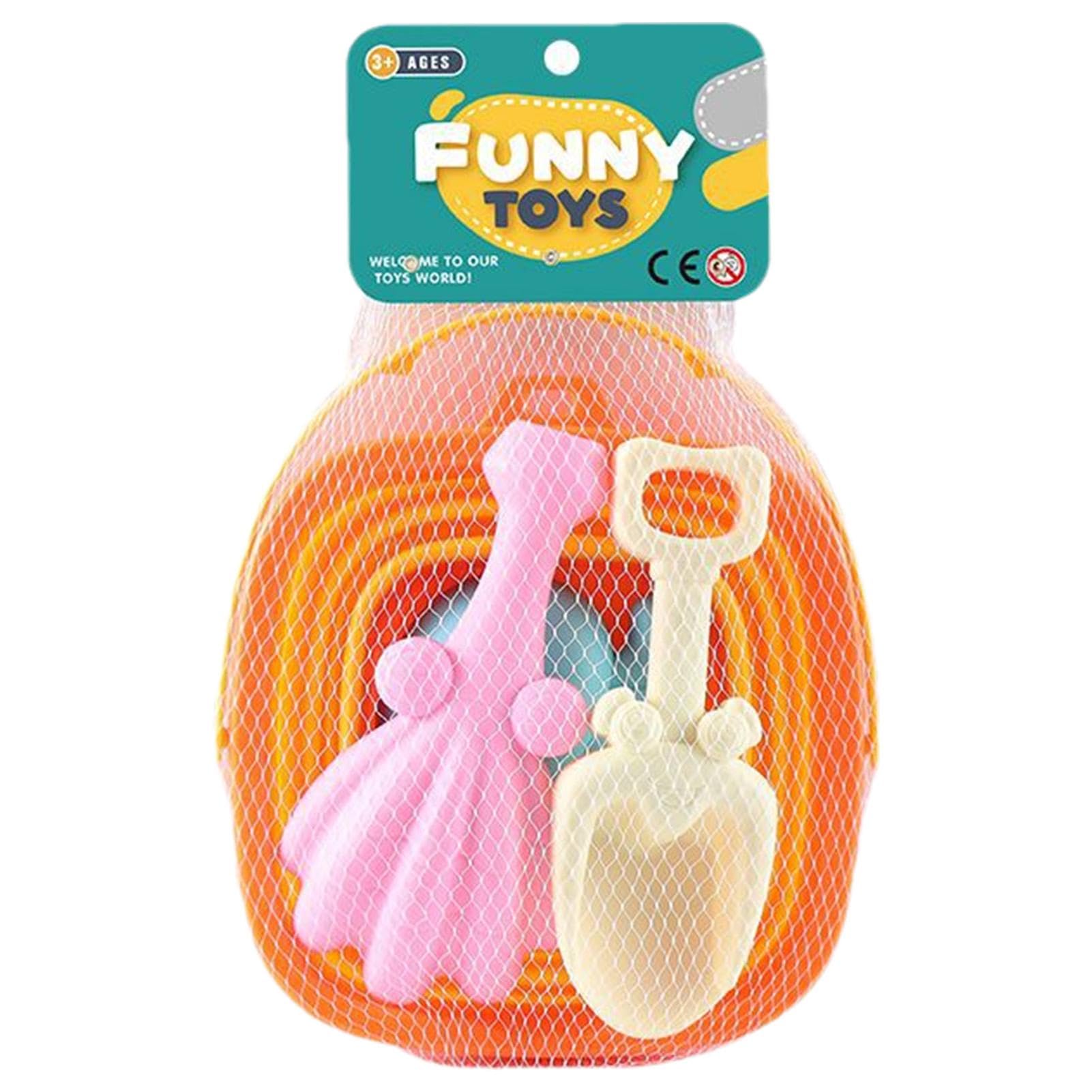 BITOYO – 34 Pièces Kit De Plage – Seau Pliable, Pelles, Moules Animaux, Cornets – Sac De Transport – Dès 3 Ans