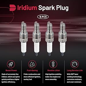 BDFHYK 3797 Iridium Spark Plugs Compatible with Honda CB1 CB900F CRF150R CRF150RB Interceptor VTR Magna 750 Metropolitan 50 PCX150 Ruckus 50 SH150i Silver Wing 600 ST1100 ST1100AL CR8EHIX-9 Set of 4