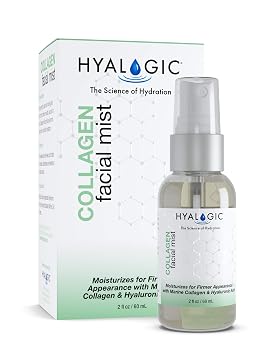 Hyaluronic Acid Collagen Facial MistMoisturizer Spray, Non-greasy Hydrating Primer & Makeup Setting Spray Dye, Fragrance, Cruelty-Free 2 oz