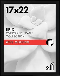 Americanflat 17x22 Picture Frame with Polished Plexiglass - Black Picture Frame - Wide Photo Frames Made of Engineered Wood for Vertical or Horizontal Wall Display - Epic Collection - Black
