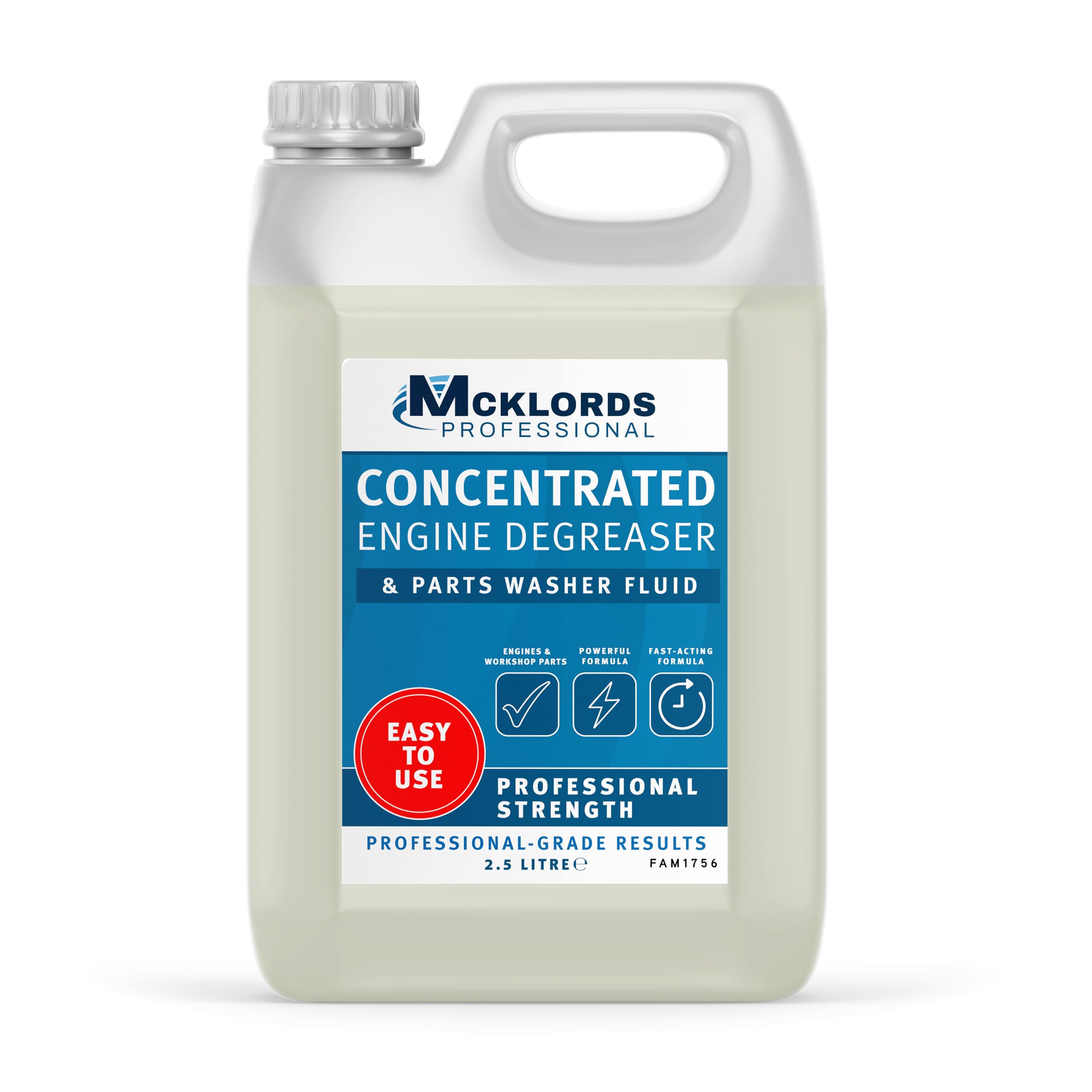 McKLords Professional Concentrated Engine Degreaser & Parts Washer Fluid 2.5L - Powerful Heavy-Duty Grease & Oil Remover for Engines, Machinery, Tools & Automotive Parts