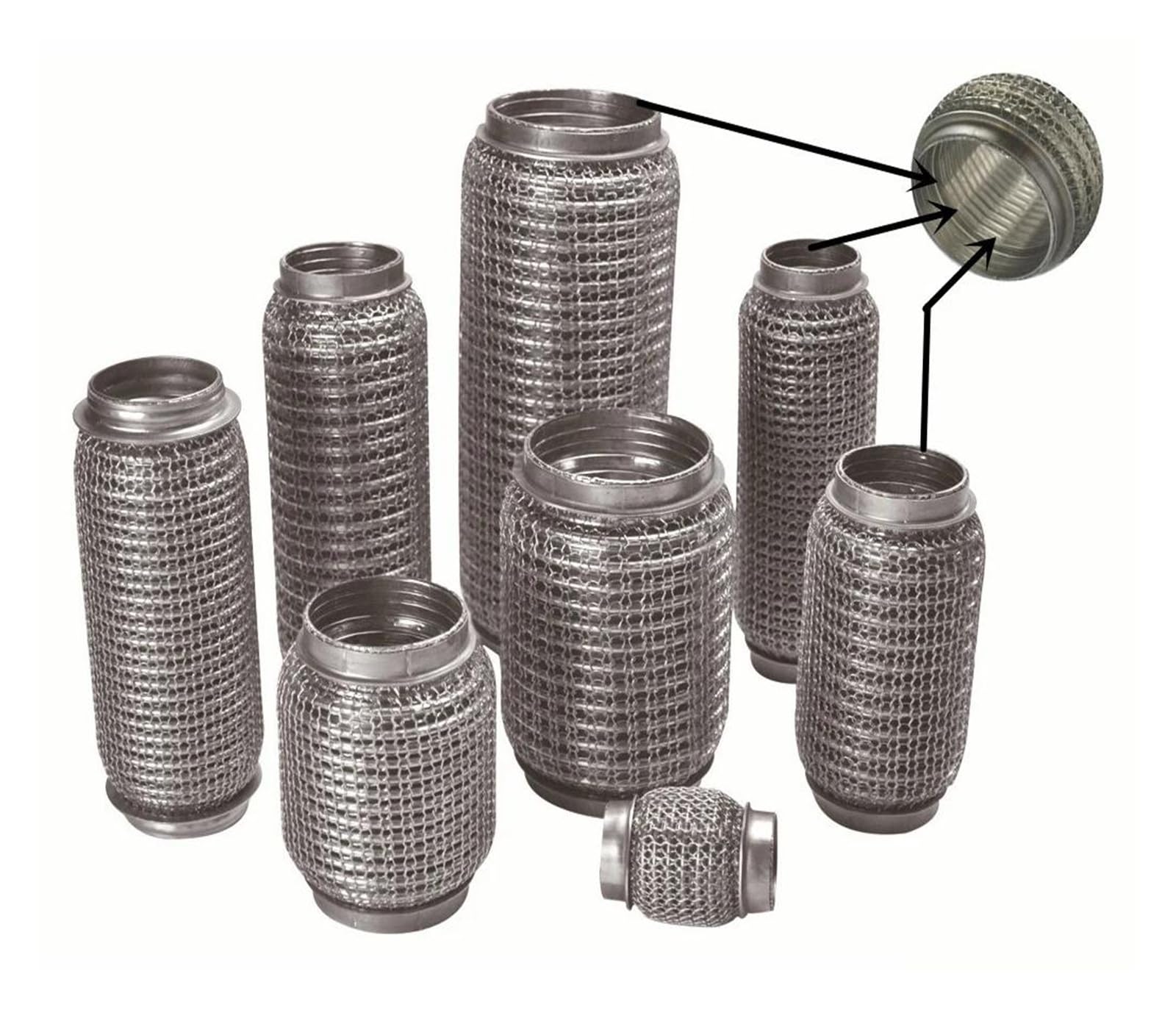 Tubo De Cola Escape 38mm 45mm 51mm 54mm 55mm 60mm 63mm 64mm 70mm 76mm 89mm 102mm Tubo Flexible De Escape Coche Acero Inoxidable Acoplador Junta Flexible De Fuelle Tubo De Escape Coche (Size : 64mmx13