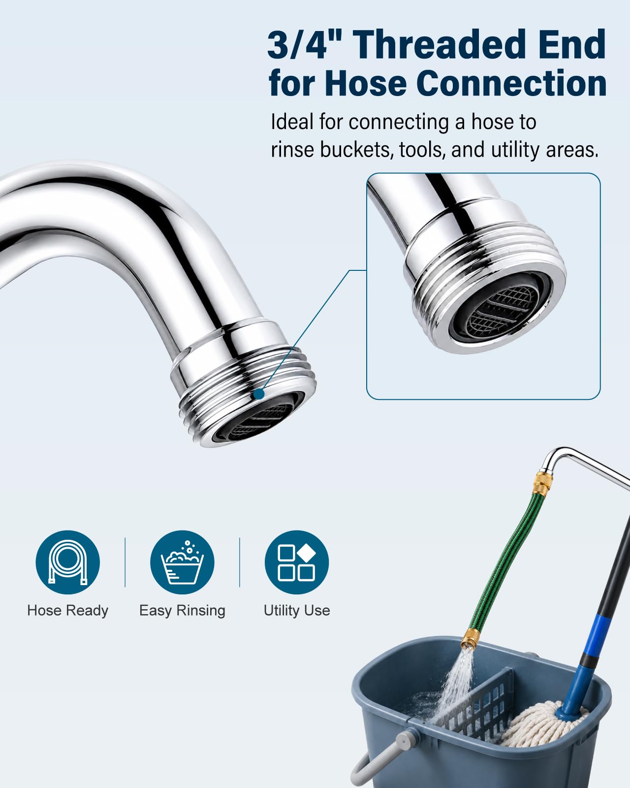 Aolemi Laundry Sink Faucet - Chrome Finish -3