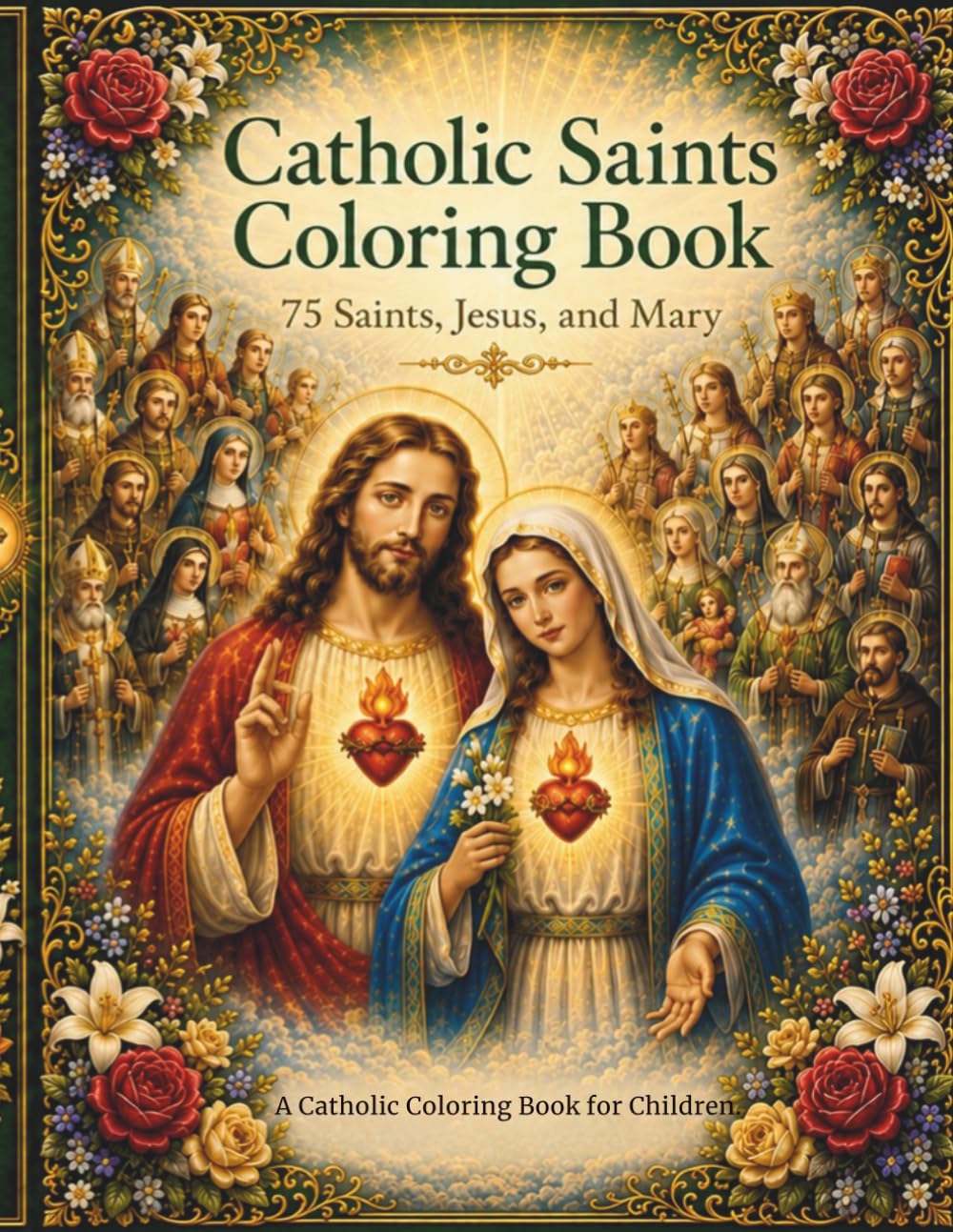 Catholic Saints Coloring Book: 75 Saints, Jesus and Mary (Catholic Coloring Books for Children)