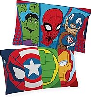 Vista 1 de Jay Franco Marvel Super Hero Adventures - Juego de 2 fundas de almohada de doble cara para niños, súper suave, con Capitán América, Hulk, Iron Man