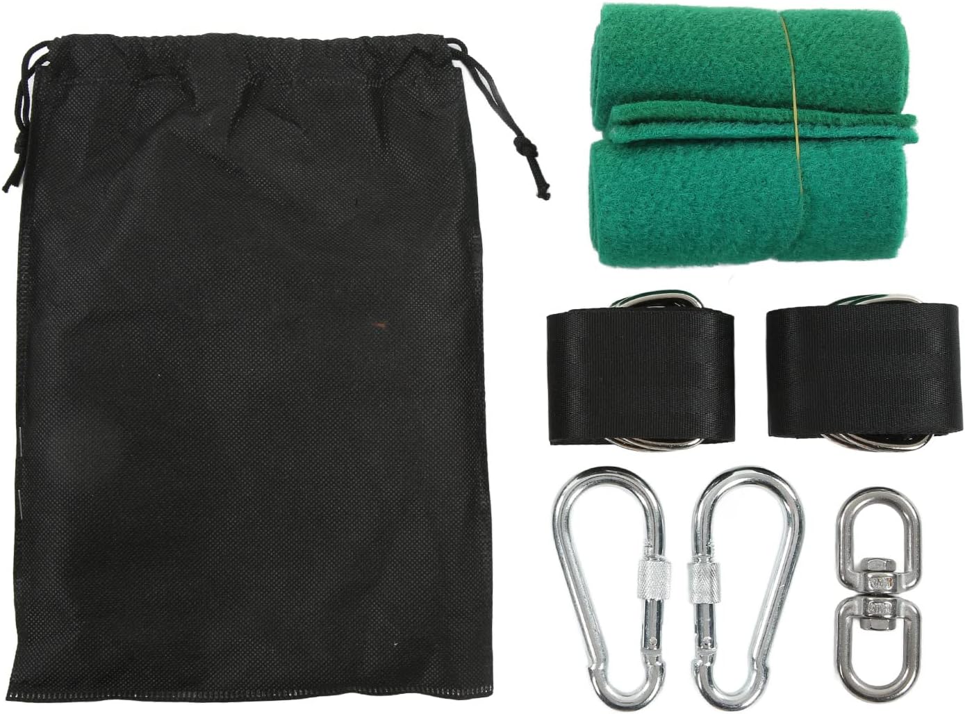 Tree Swing Hanging Straps Kit, Hammock Strap Kit with Carabiner Rotator 1000kg Bearing, Tree Swing Carabiner Strap for Outdoor Garden Hammock