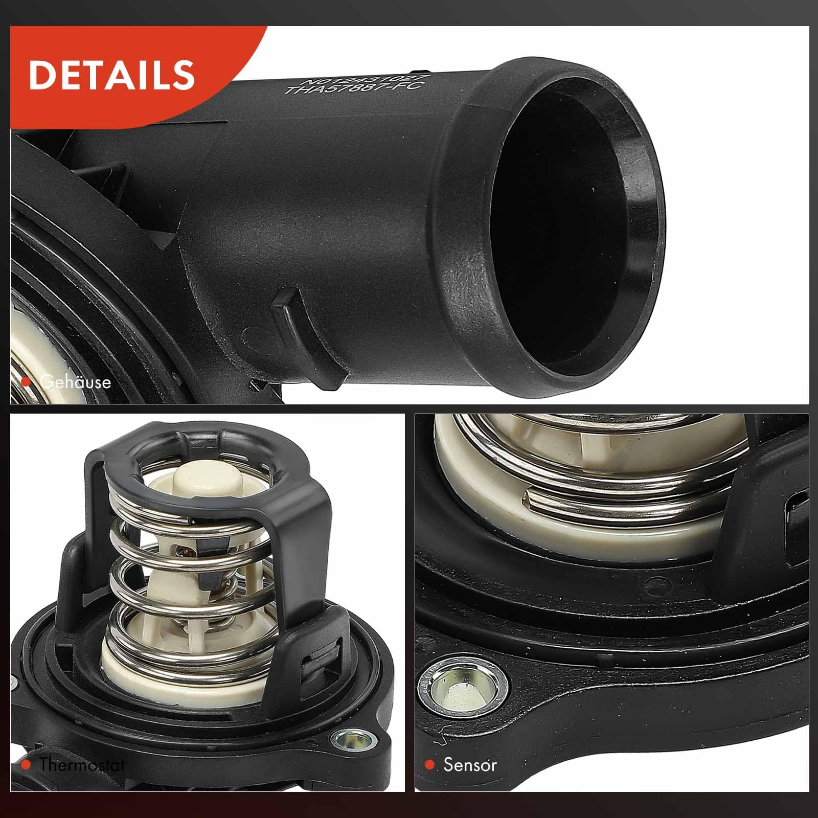 Frankberg Refrigerante del Termostato Compatibile con A4 Avant 8K5 3.0L T.o.u.a.r.e.g 7L6 7L7 7LA 3.0L Q7 4LB 3.0L A4 Avant 8ED 3.0L A6 Avant 4F5 3.0L Replace# 059121111F