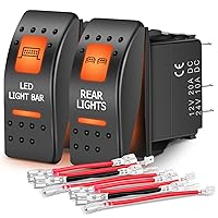 Vista 23 de Nilight - Interruptor basculante de luces de respaldo para UTV, encendido/apagado, interruptor de barra de luz LED de 5 pines SPST