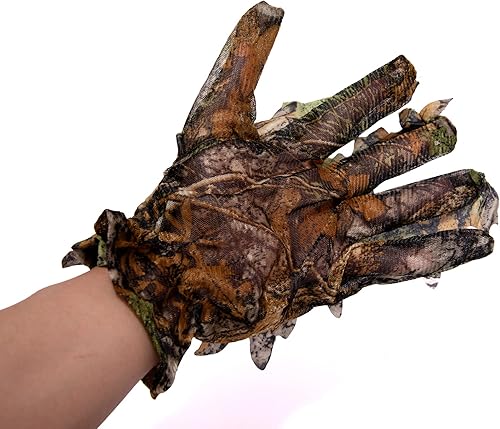 Miniatura 8 de Ginsco Ghillie Suit - Juego de guantes de máscara de cara completa, traje de camuflaje frondoso 3D para hombres, fotografía de caza al aire libre