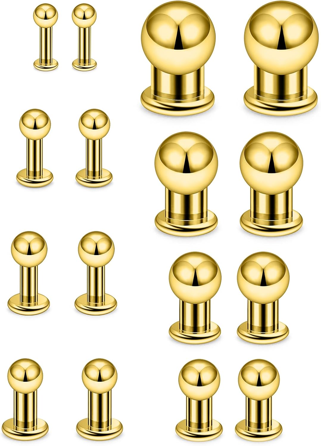 12G-00G Ear Gauges Stretching Kit Internally Threaded 316L Surgical Steel Gauges Tapers Plugs Tunnels Hypoallergenic Ears Gauges Gauging Kit for Women Men