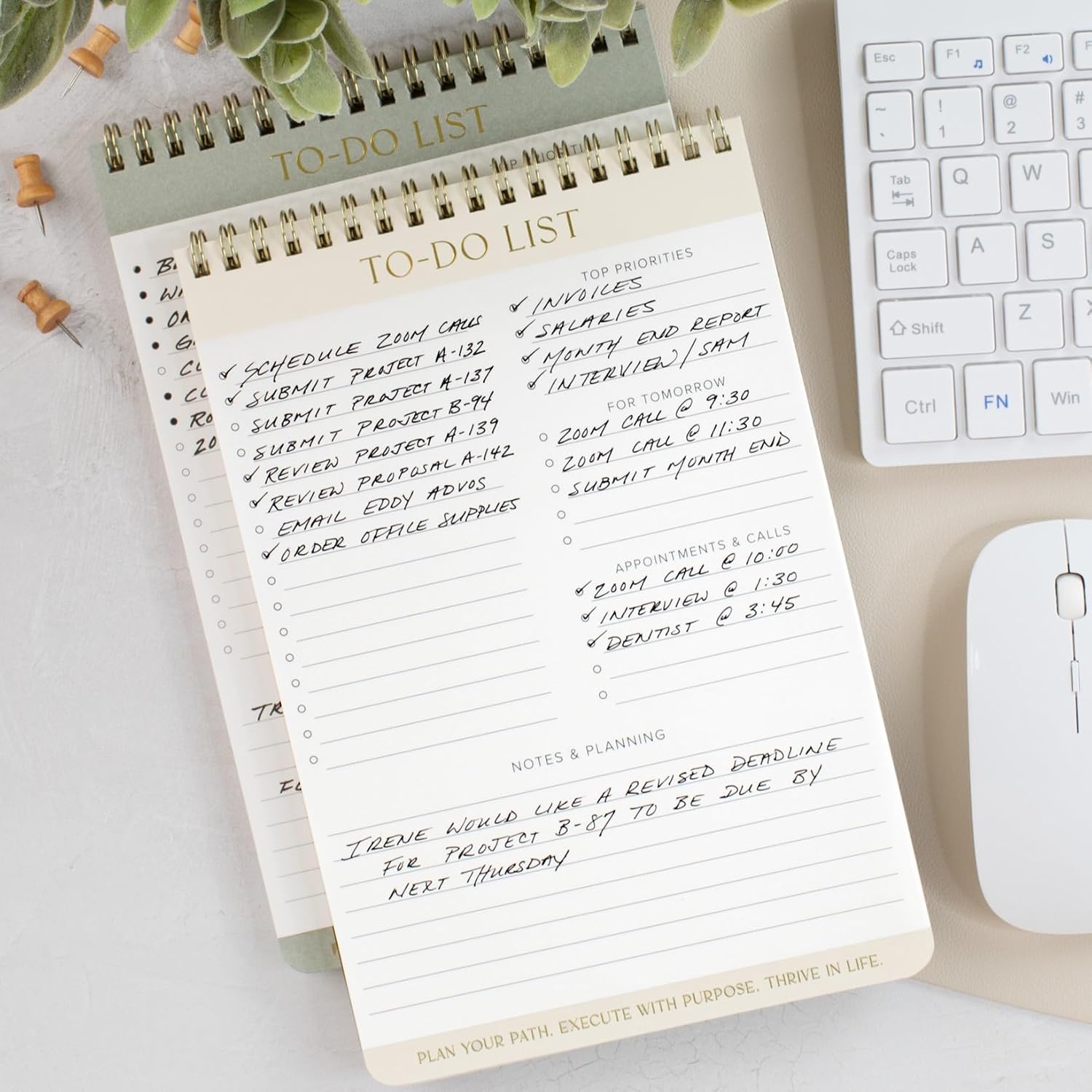 Amazon.com : ZICOTO Beautiful To Do List Note Pads Set Of 2 for Easy ...
