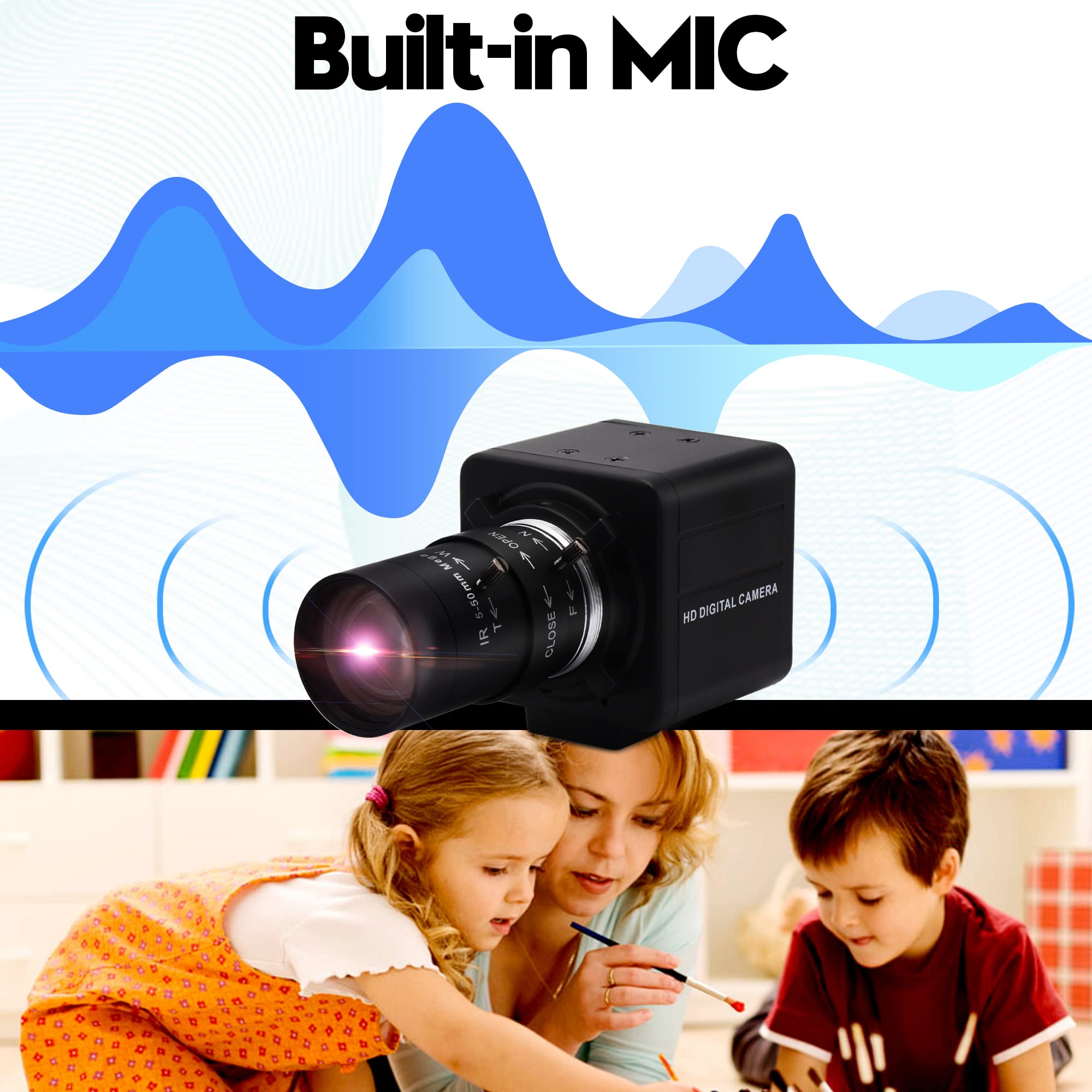 Amazon.co.jp: ELP USB カメラ 8MP 10X 光学ズーム ウェブカメラ