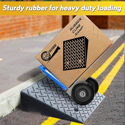 Miniatura 6 de Rampa para bordillos de entrada, cobertizo de goma portátil resistente y rampa de umbral para cortacésped, coches, sillas de ruedas, movilidad de