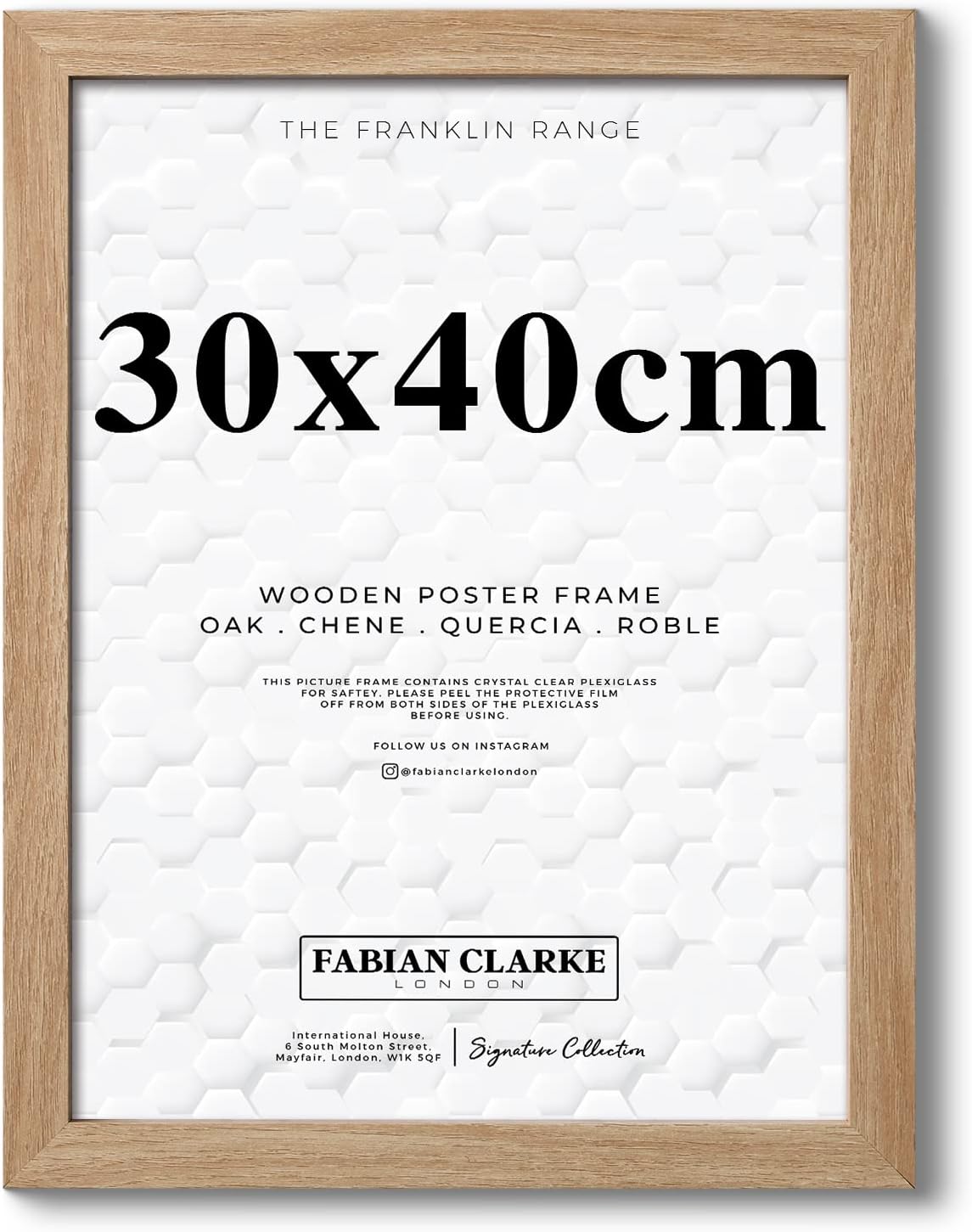 Alison Kingsgate Sleek Walnut 40x30cm Frame With Clear Perspex Sheet