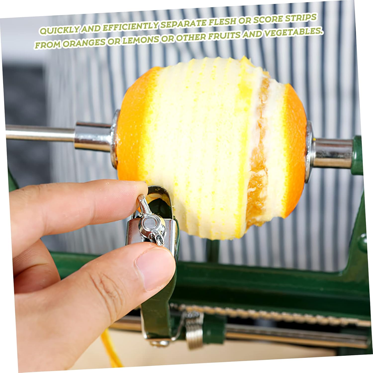 Heavy Duty Hand Cranked Orange Peeler Multifunctional Fruit and Vegetable Remover with Clamp for Efficient Peeling for Oranges Lemons and More