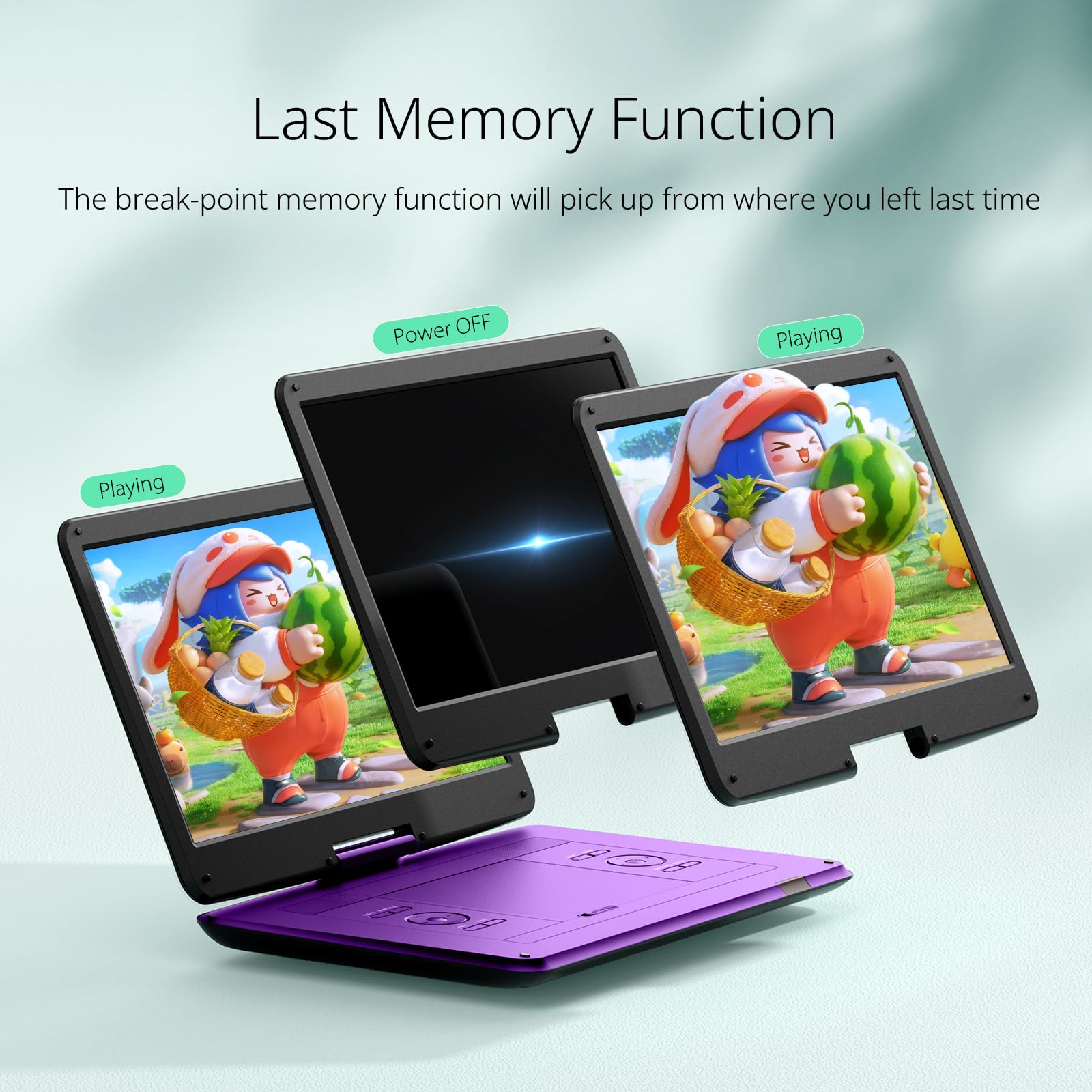 Yoton 17.6 Inch Portable DVD Player with 15.6 inch HD Big Screen Swivel Screen, 6 Hours Playtime with Built-in Battery, Dual Stereo Speaker, Support USB/SD Card/Sync TV and Formats