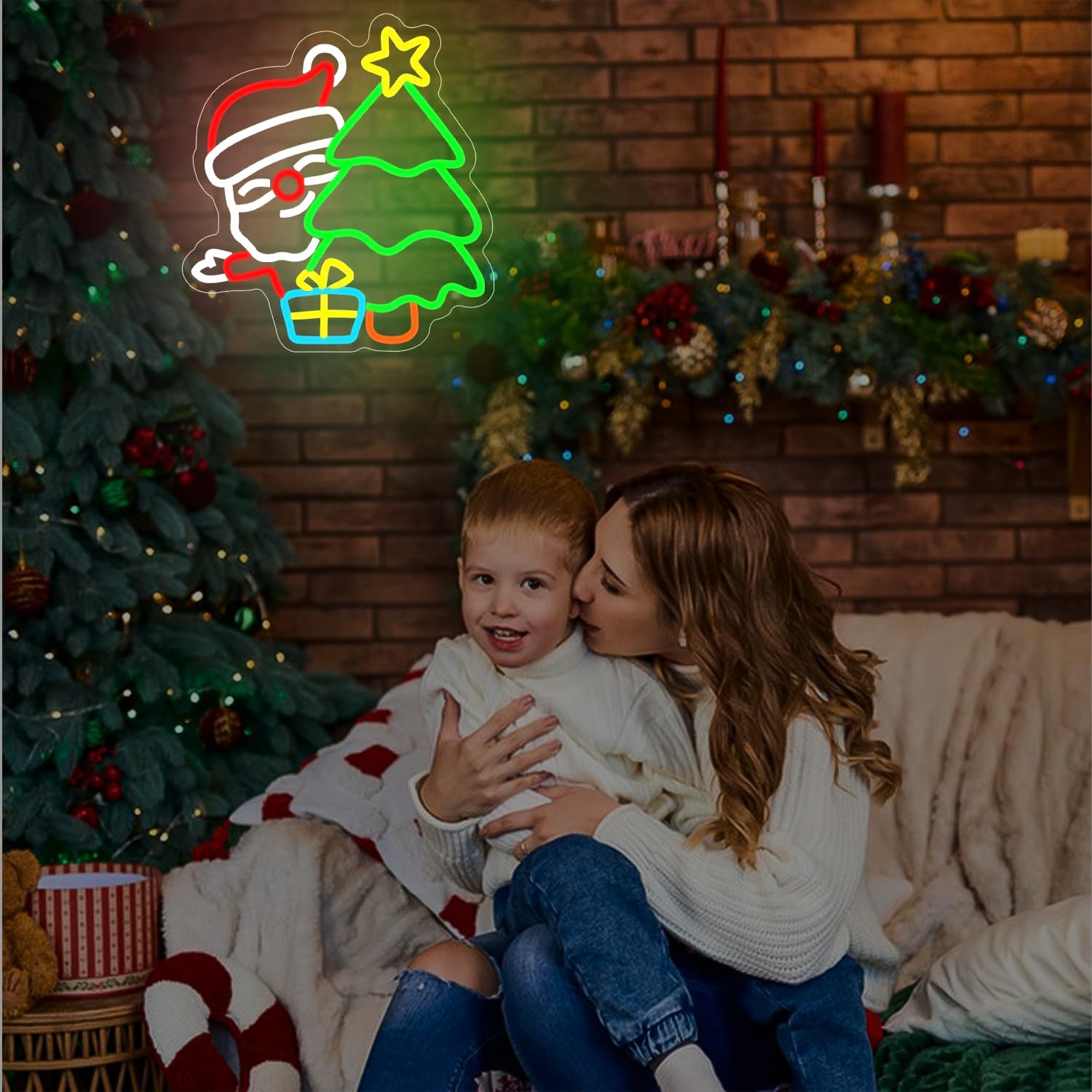 Santa Neon Sign Christmas Neon Sign Dimmable Christmas tree neon sign christmas Led Sign for window Light Up Sign for Home Party Bedroom Dining Room Living Room - Image 6