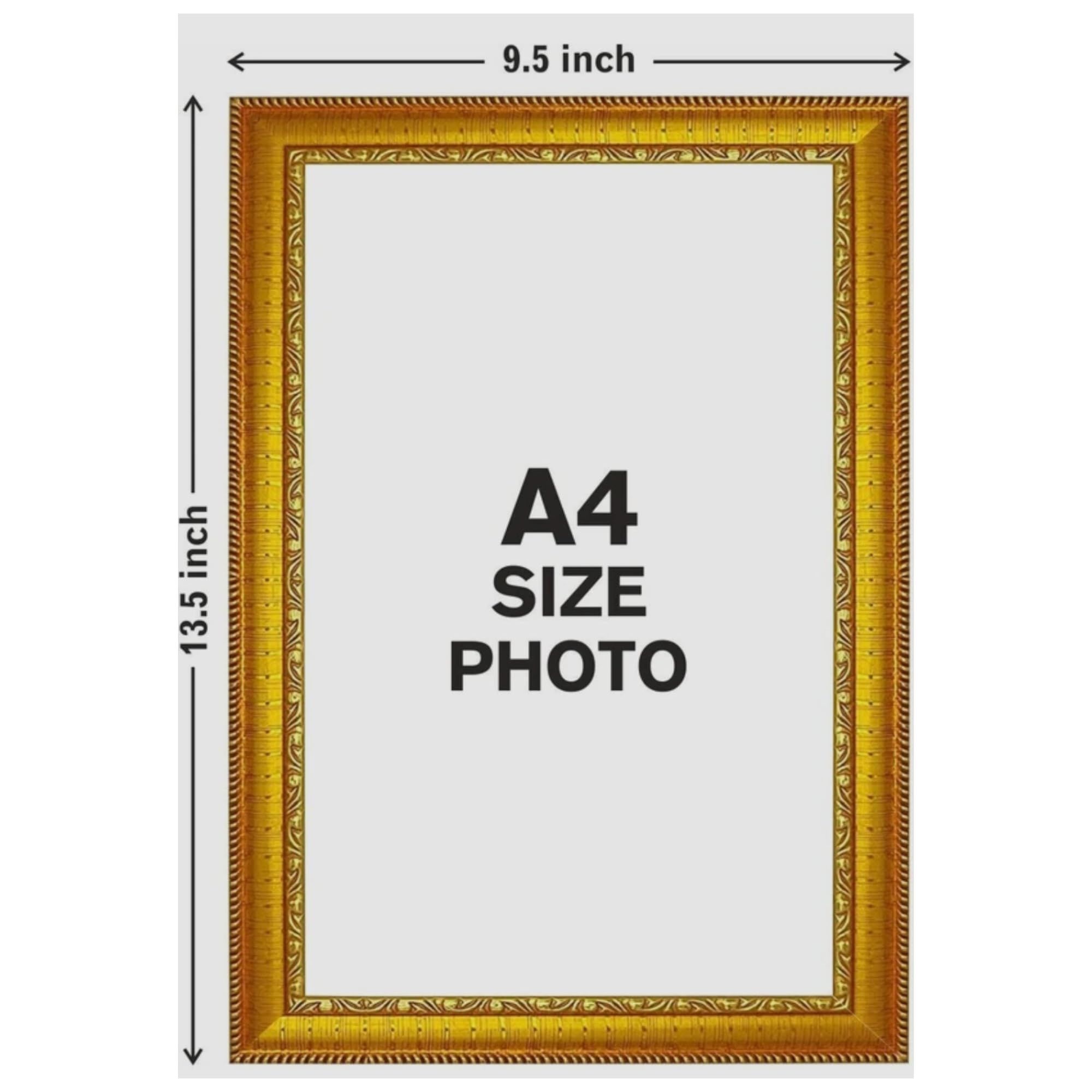 Ganesha Religious Wall Art with Golden Frame, Multicolor Divine Portrait, 25x20 cm, Paper Print, Modern Style 2