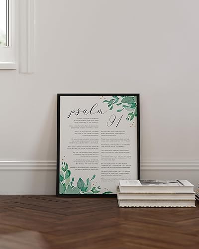 Miniatura 5 de HAUS AND HUES Arte para pared del Salmo 91, versículos de la Biblia, citas religiosas de pared, versículo de la Biblia, obra de arte con arte de las
