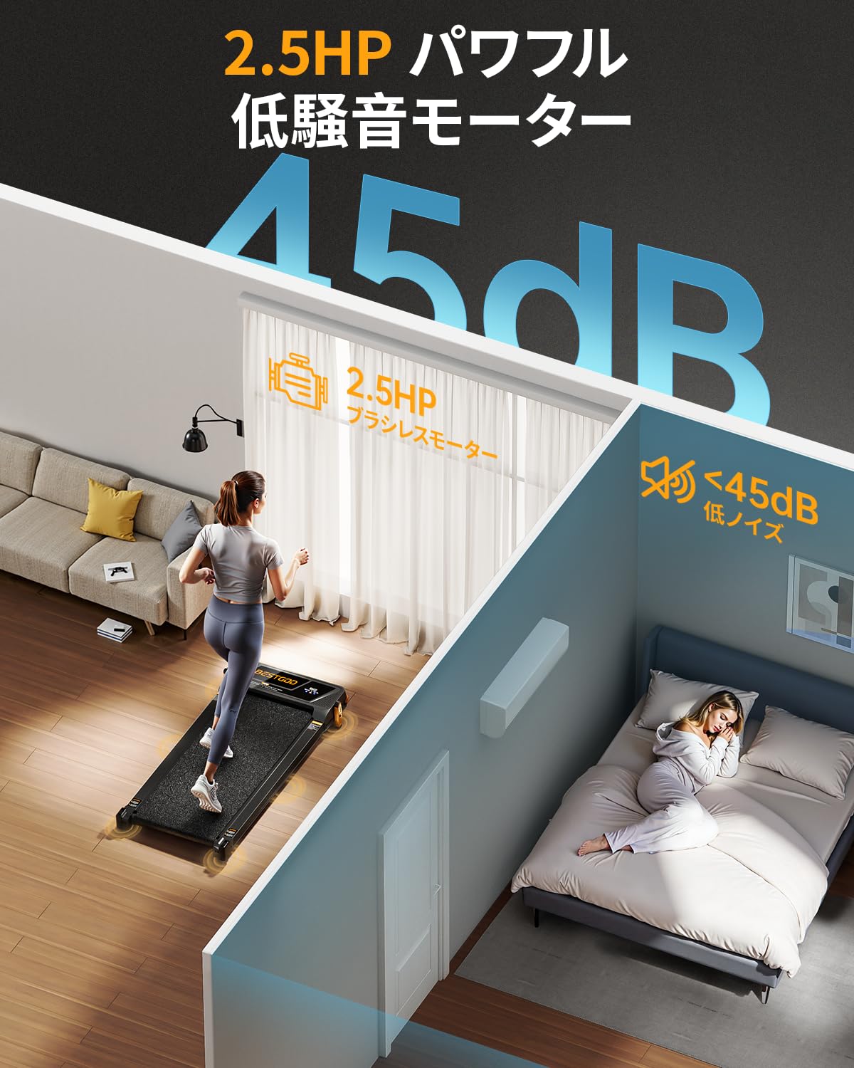 Amazon | BestGodランニングマシン ルームランナー 5°階傾斜調整 耐 