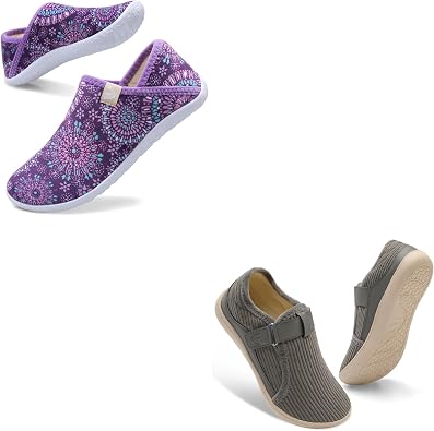Slippers for Women Barefoot House Shoes Indoor Outdoor Slippers Set of 2 Pairs Size 8.5-9.5 Women or 8 Women