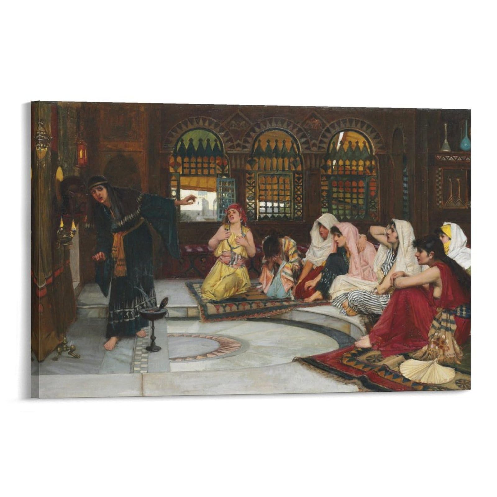 John William Waterhouse Prints 《Consulting The Oracle 1884》 Wall Art Poster Picture Print Canvas Wall Paint Art Decor Modern Home 12x18inch(30x45cm)