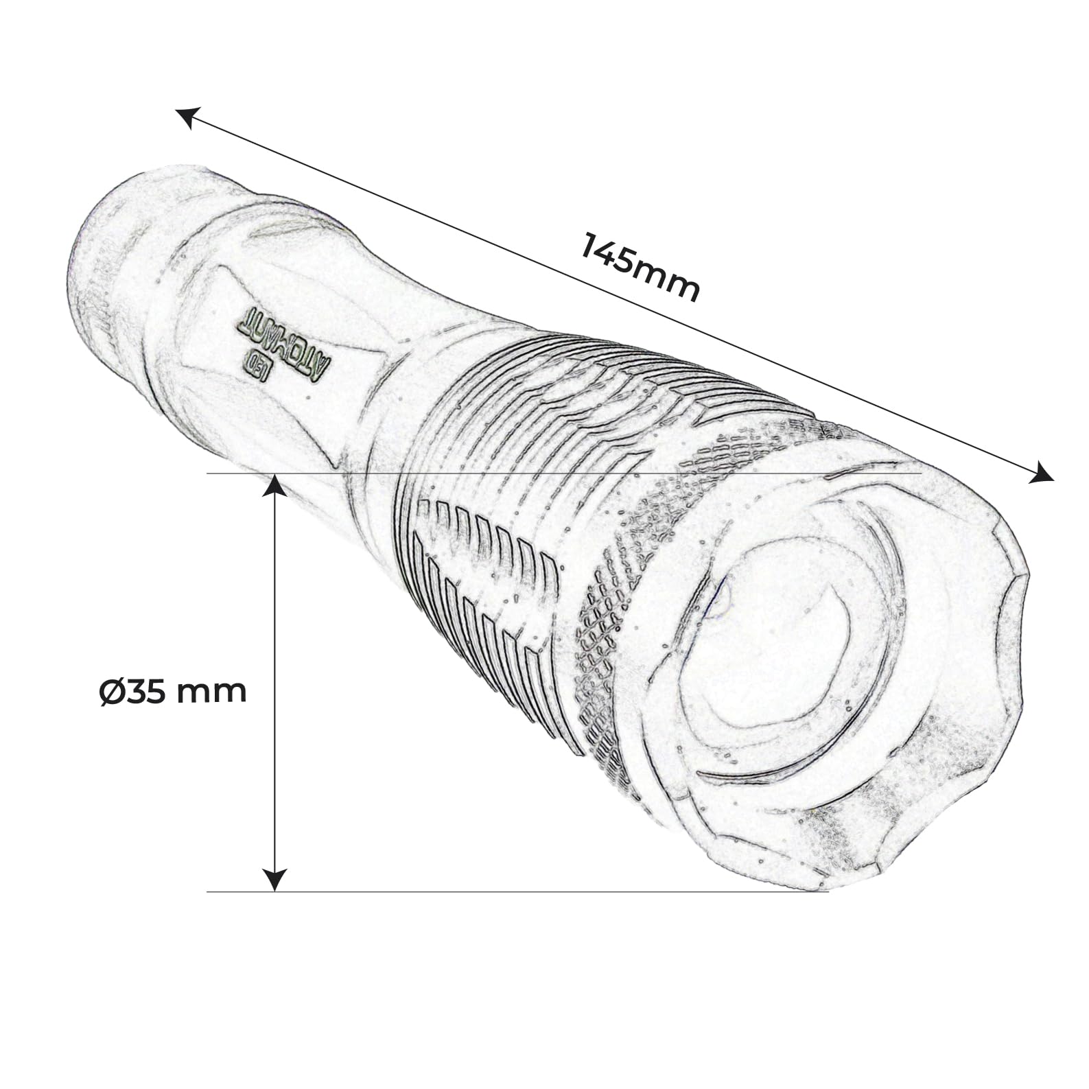 LED ATOMANT 5x Lampe Torche LED avec Zoom et Batterie Rechargeable 1500lm