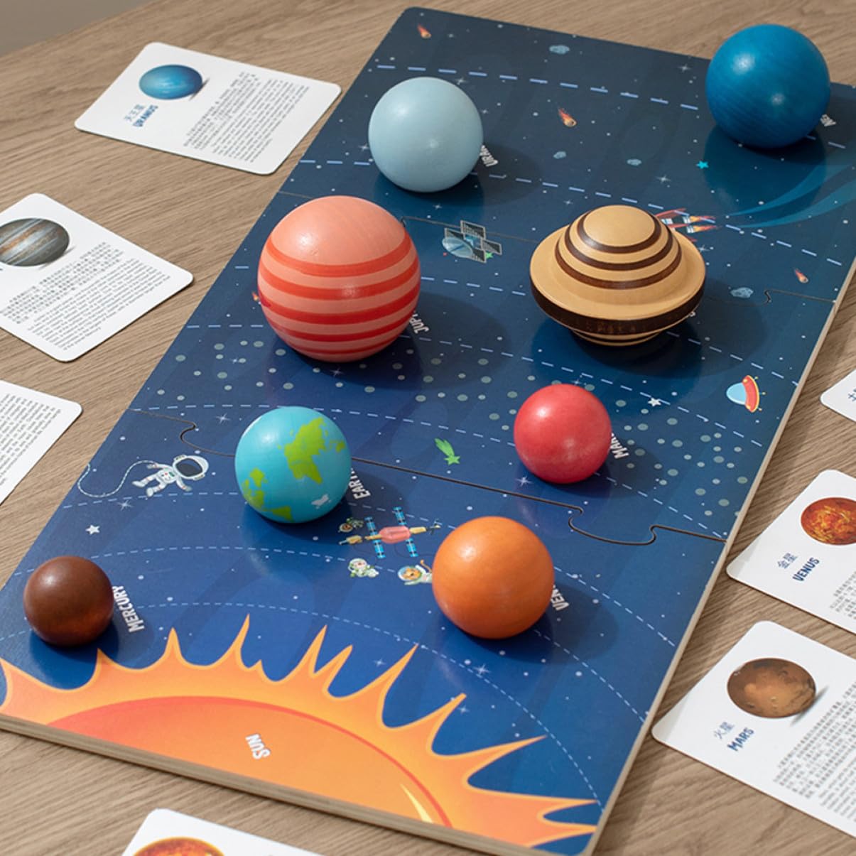 SOIMISS Rompecabezas Planeta Sistema Solar Madera para Niños Educativos Montessori Tamaño Único Cognición Espacial Aprendizaje Juego de 1 Set para Desarrollo Infantil