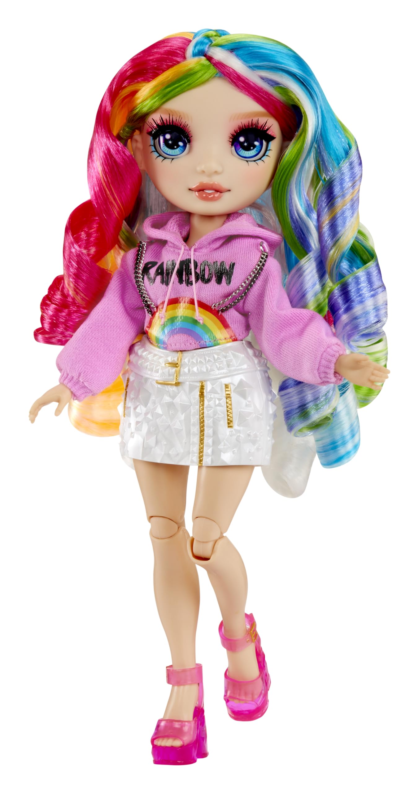 RAINBOW HIGH Creative Crystals Amaya - Poupée Mannequin Arc-en-Ciel de 28 cm avec Kit DIY Accessoire en Cristal, Bague pour Vous, Jeu de Résine, Cadeau pour Enfants de + de 8 Ans, Non Comestible