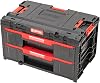 Qbrick - System ONE Drawer 2 Toolbox Toolbox 2.0 BLACK - Organiser Storage for Tools Set and Accessories with High Storage Capacity - 2x 14.5L Drawers - Made of Durable Plastic - Empty Tool Box