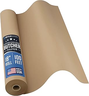 Bryco Goods Brown Kraft er Paper Roll - 18 Inch x 100 Feet (1200 Inch) - Food Grade Wrapping Paper for Smoking Meat of all Varieties – Unbleached, Unwaxed and Uncoated - Made in USA