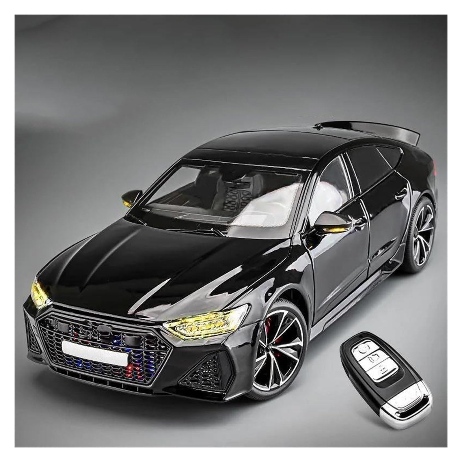 Modellauto Automodell 1:18 Für Audi RS7 Modellauto Aus Leichtmetall Sammlerstück Dekoration Modellfahrzeuge(Schwarz)
