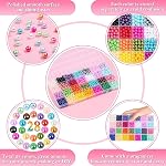 1960Pcs Perles en Perle 6mm pour Bricolage, 28 Couleurs Perles Multicolores Perles Libres avec Trou pour Fabrication de Bijoux, Petites Perles de Remplissage pour Bricolage Bracelet Collier Boucles d'Oreilles