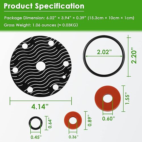 Vista 5 de Repuesto para Wilkins 3/4"-1" Modelo 975XL 975XL2 Kit de reparación de goma Kit de reparación de prevención de reflujo, incluye lubricante