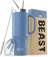 Vista 44 de Beast Vaso de 20 oz de Acero Inoxidable con Aislamiento al Vacío para Café y Hielo de Doble Pared Termo de Viaje (Arcoíris)