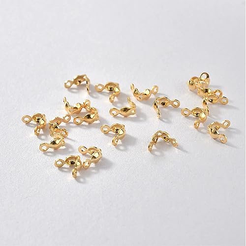 Miniatura 4 de 1000 piezas de puntas de cuentas abiertas de metal de 2 colores, cubiertas de nudos, puntas de cuentas para hacer joyas