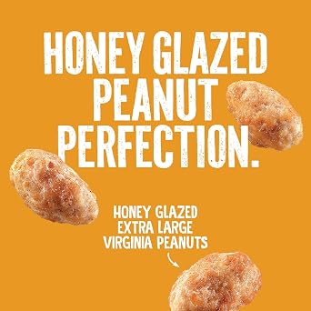 Emerald Nuts Honey Glazed XL Virginia Peanuts (1-Pack) | 10 Oz Resealable Bag | Kosher Dairy Certified, Non-GMO, Contains No Artificial Preservatives, Flavors or Synthetic Colors