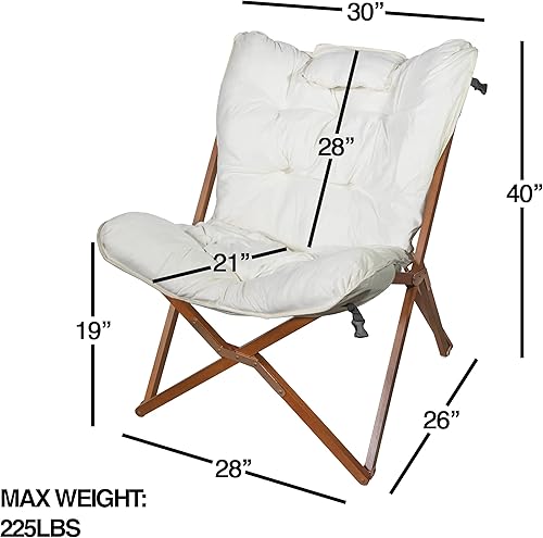 Miniatura 3 de Zenithen Silla plegable de mariposa de madera para interiores, perfecta para dormitorios, dormitorios y salas de estar, uso para leer, escribir,