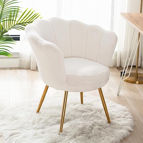 Miniatura 12 de chairus Silla decorativa pequeña para sala de estar, bonita silla de tocador de terciopelo dorado con respaldo para sala de maquillaje, silla