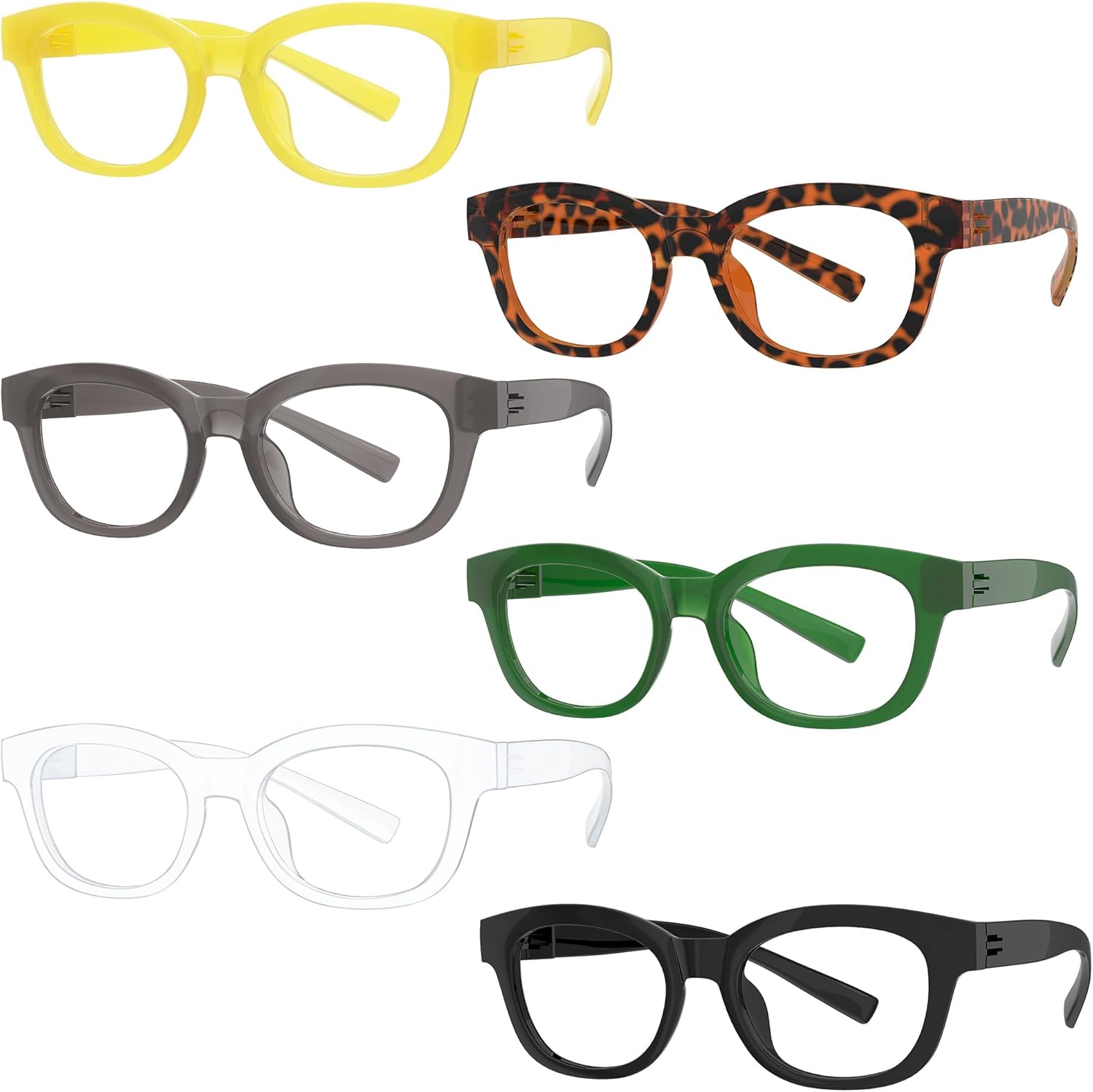 Eyekepper 6 Pack Metalless Screwless Spring Hinges Reading Glasses Retro Readers for Women Men +1.75